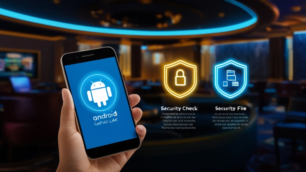Android telefonon APK telepítés látható sötét kaszinós környezetben